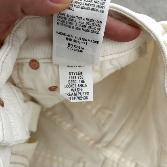 MOTHER the looker ankle in cream puffs wash size 23 - Picture 7 of 10